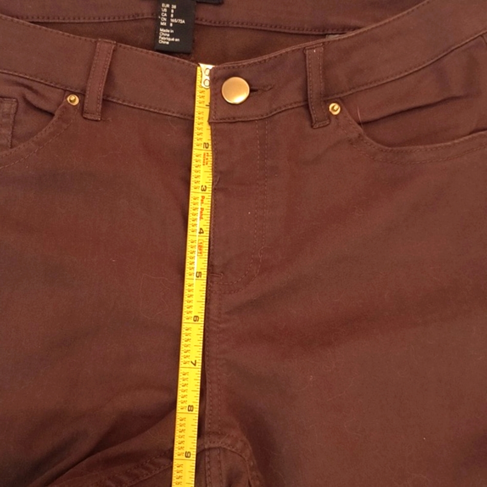 NWOT Cotton-mix chocolate brown skinny jeans - Picture 6 of 8